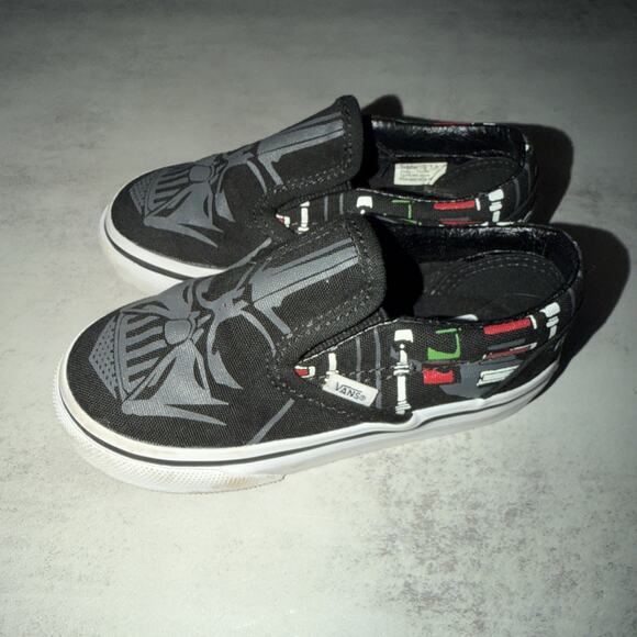 Vans X Star Wars Darth Vader The Dark Side Slip On Shoes Sneakers Toddlers 7.5 - Picture 3 of 7